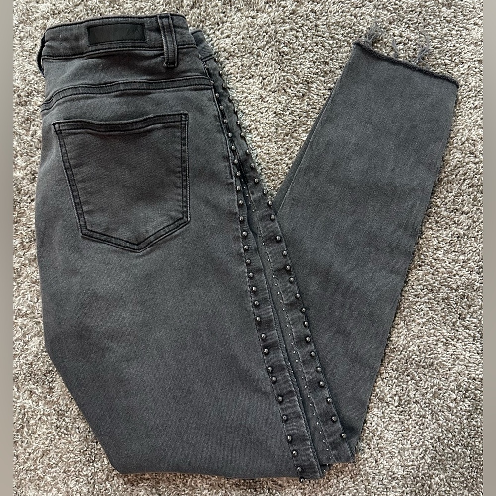 Zara Women’s Gray Jeweled & Studded Jeans Size 8